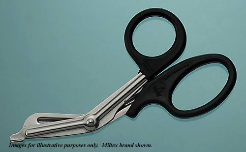 Scissors Bandage and Utility Scissors All Purpose Hospital needle destroyer, serrated blade, autoclavable Plastic Handle ** Special Order - Non Stocked Item ** by Integra York PA, Inc. (Miltex)  ID 5-1000